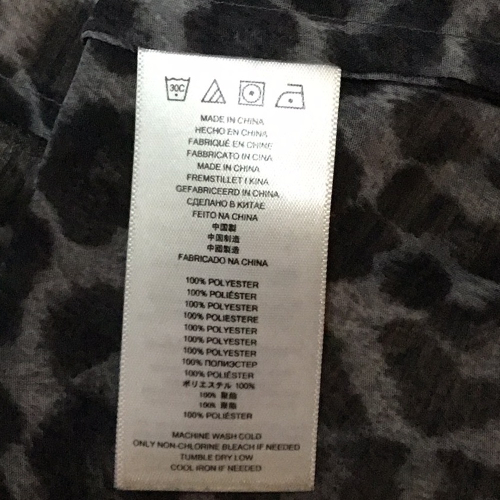 Michael Kors Black Leopard Print Chiffon Blouse - Picture 8 of 8